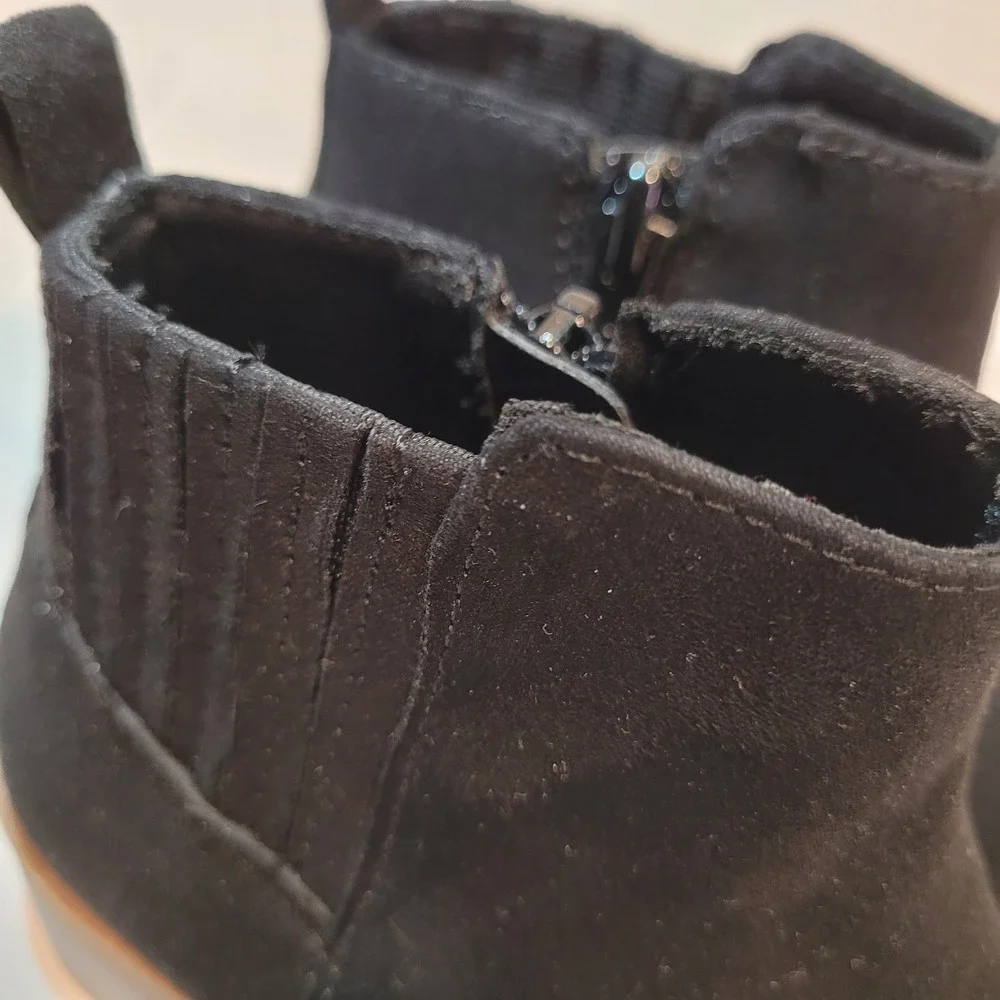 Wonder Nation Girls Kids Black Ankle Boots‎ Size US 11 Side Zip Chelsea Style